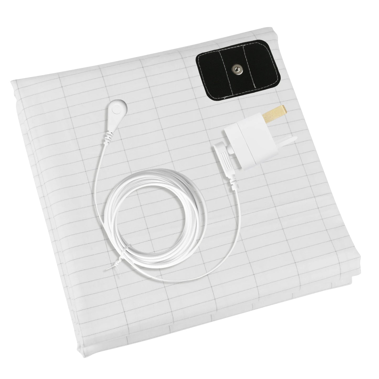 10% Silver Fiber Grounding Sheet Flat Bedsheet with Grounding Cord Organic Cotton Health Sheet Natural Wellness Release Stress