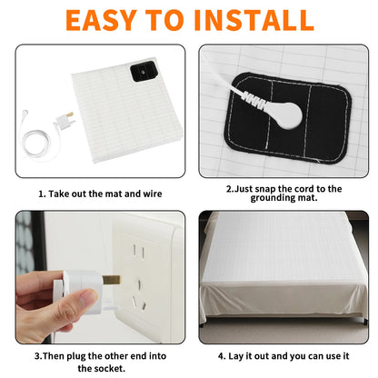 10% Silver Fiber Grounding Sheet Flat Bedsheet with Grounding Cord Organic Cotton Health Sheet Natural Wellness Release Stress