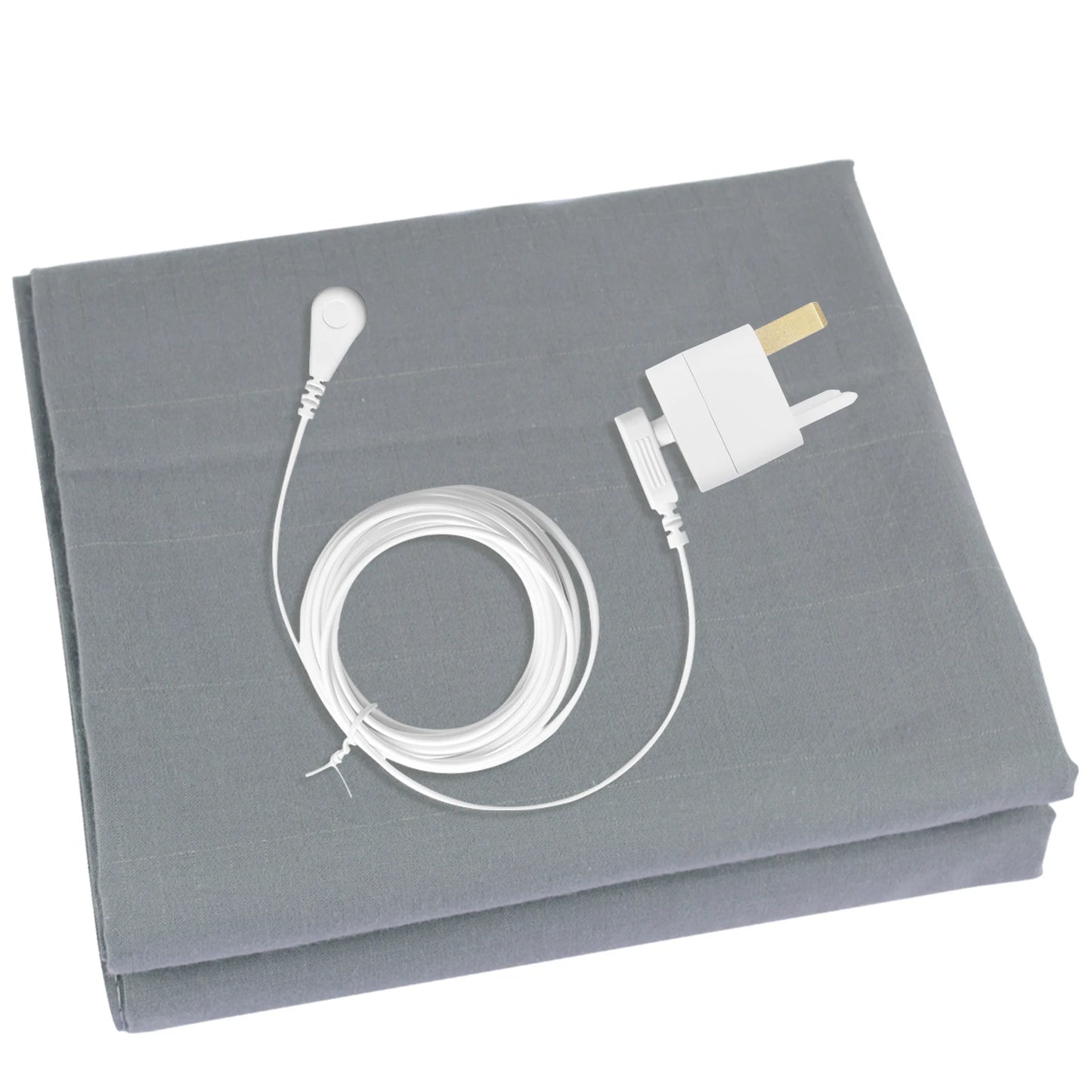 10% Silver Fiber Grounding Sheet Flat Bedsheet with Grounding Cord Organic Cotton Health Sheet Natural Wellness Release Stress