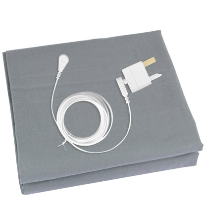 10% Silver Fiber Grounding Sheet Flat Bedsheet with Grounding Cord Organic Cotton Health Sheet Natural Wellness Release Stress